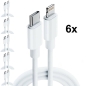 Preview: 6x iPhone 11 Pro Lightning auf USB-C 1m Ladekabel - Datenkabel Ersatzteil